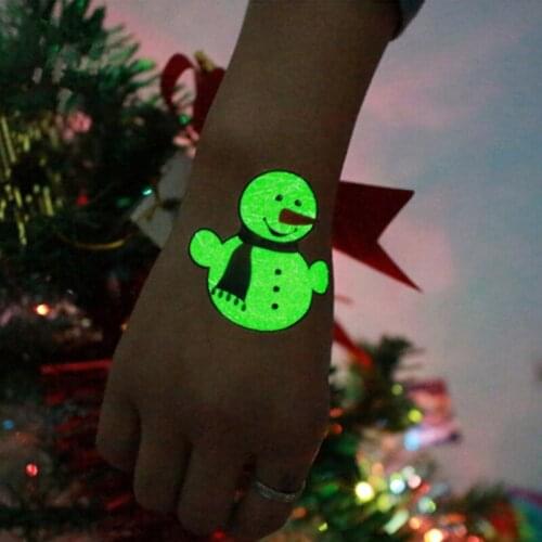 Christmas Carnival Party Luminous Temporary Stickers Christmas Decoration New Year Decor Party Decoration 1 Pc For Children