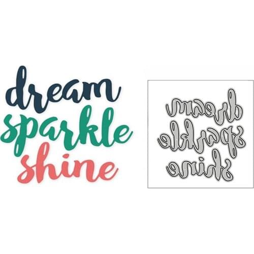 New Shine Sparkle Dream Words 2020 Metal Cutting Dies for DIY Scrapbooking and Card Making Decorative Embossing Craft No Stamps