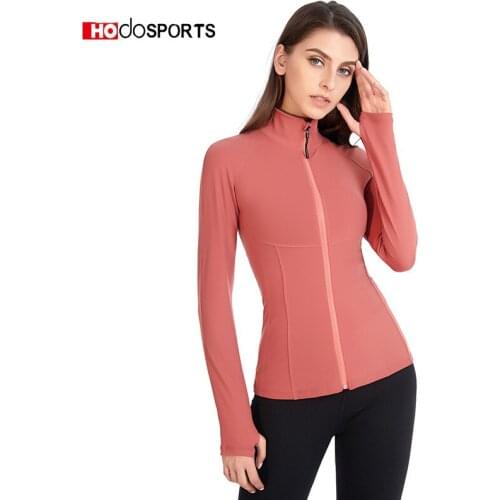 Yoga Clothes Women Running Sports Long-sleeved Fitness Tops Zipper Jackets Quick Dry Activewear Sport Home Wear Womens Coats