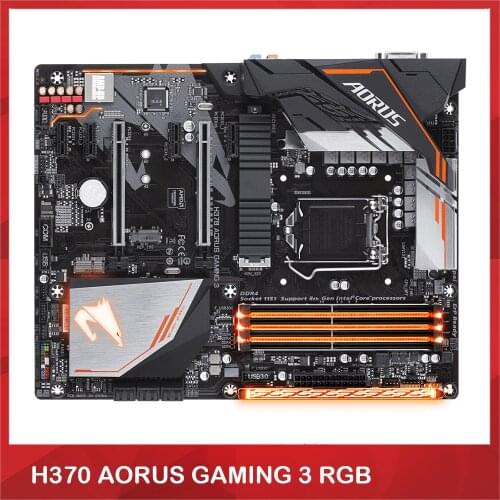 Brand New Original Mining Motherboard For Gigabyte H370 AORUS GAMING 3 RGB Lighting TYPE-C Z370 Supports 9th Generation CPU