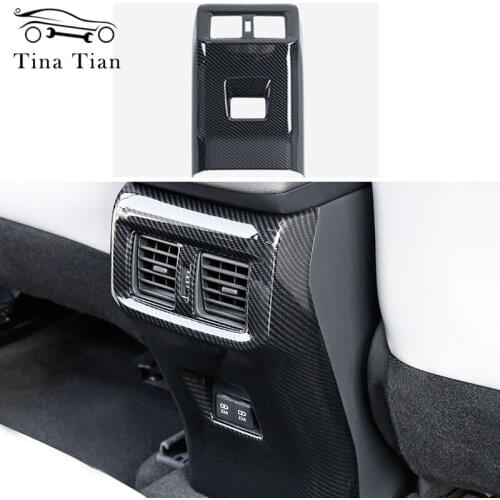 Fit for Toyota RAV4 2019 2020 Carbon Fiber Color Stainless Steel Air Conditioning Cover Trim