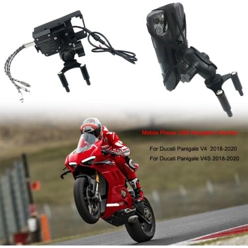 For Ducati Panigale V4 V4S 2018 2019 2020 Motorcycle USB Mobile Phone Charger Stand Holder Navigation Bracket GPS Bracket