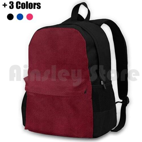 Bordeaux Outdoor Hiking Backpack Waterproof Camping Travel Bordeaux Color Colour Red Purple Wool Pattern Nice Pretty Cool