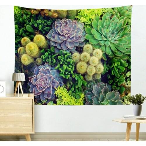 Natural Plant Succulents Tapestry for Livingroom Photography Wall Decor