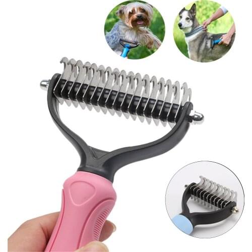 Pet Dog Hair Comb Trimming Dematting Deshedding Brush Grooming Tool Hair Removal Comb for Dogs For Matted Long Hair Curly Pet