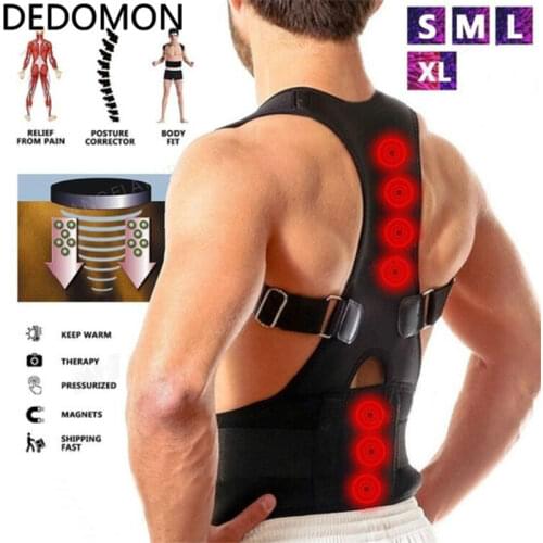 New Adjustable Posture Corrector Male Female Magnetic Back Support Nylon Elastic Shoulder Back Brace Belt