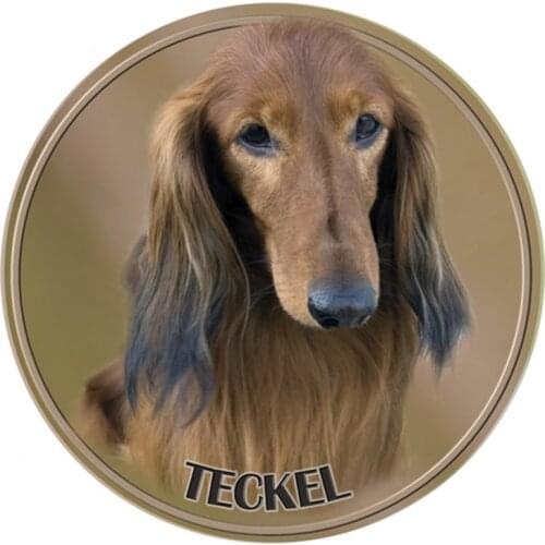 S40324# Various Sizes PVC Decal Dachshund Longhaired Car Sticker Waterproof For Bumper Rear Window Laptop Refrigerator Toilet