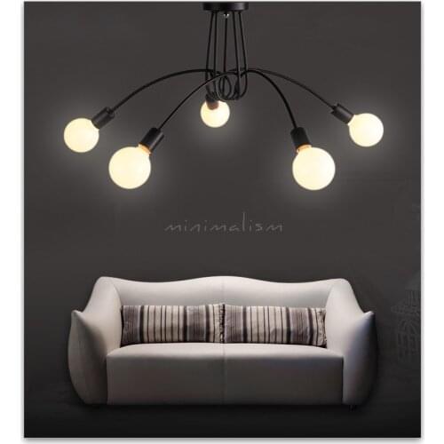 The Nordic modern minimalist creative branch iron LED ceiling lamps free shipping