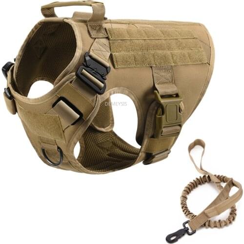 Tactical Dog Harness Adjustable Military Hunting Dog Molle Vest Clothing Army Service Dog Training Quick Release Vest Harness