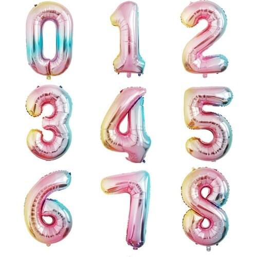 Big Size Gold Sliver Rose Gold Number Balloon Birthday Wedding Party Decorations Foil Balloons Kid Boy toy Baby Shower globos