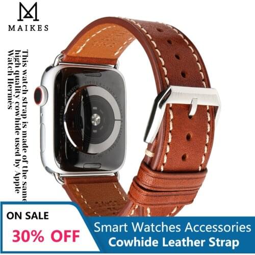DEETLE High Quality Soft Leather WatchBand For iWatch 40mm 44mm Business Leather Strap For Apple Watch Series 2 3 4 5 6 SE