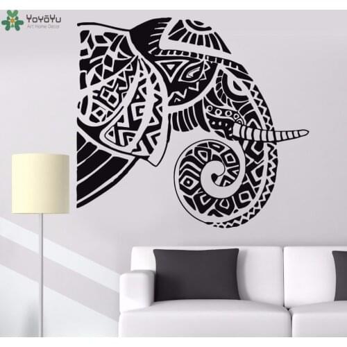 YOYOYU Wall Decal Bohemian Elephant Vinyl Wall Sticker Animal Hindu Home Decoration Accessories Removable Art Mural Design SY860