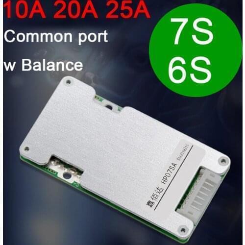 7S 6S 24V Li-ion Lithium Battery Protection Board Balance Solar Energy 18650 Lipo Packs BMS batteries 10A 20A 25A for JBD ebikE