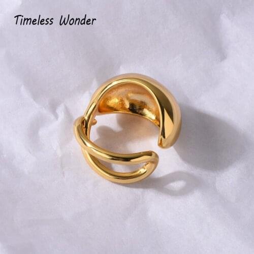 Timeless Wonder Fancy Geo Stackable Rings Women Designer Jewelry Punk Cocktail Goth Ins Trendy Boho Rare Top Gift Mix New 2465