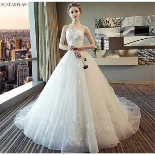 100% Real Photo Appliques Beading Vintage White Wedding Dresses 2021 Vestidos De Noivas Plus Size Strapless Bridal Ball Gowns