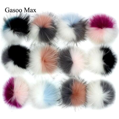 4pcs/lot 2019 DIY 13cm Raccoon Fur Pom Pompon Fur balls For Newborn Baby Winter knitted hat Cap Beanies Scarf Real Fur Pompoms