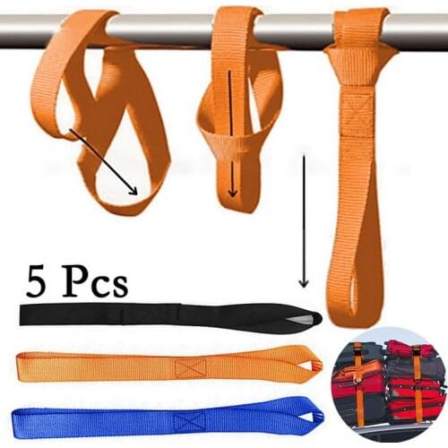 5Pcs 1x8Inch Mutipurpose Motorcycle Tie Downs Luggage Soft Straps Loops For Car Motorcycle Handlebar