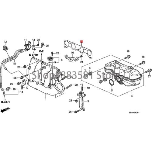 Car Intake Manifold Gasket Central Intake Branch Gasket hon daa cco rd Intake Gasket Gasket Engine Cylinder Head Gasket