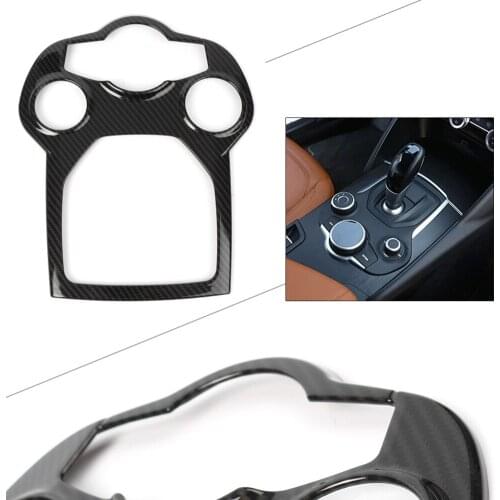 Car Center Console Panel Frame Cover Moulding Trim for Alfa Romeo Giulia Stelvio 2016 2017 2018 Carbon Fiber ABS Car Accessories