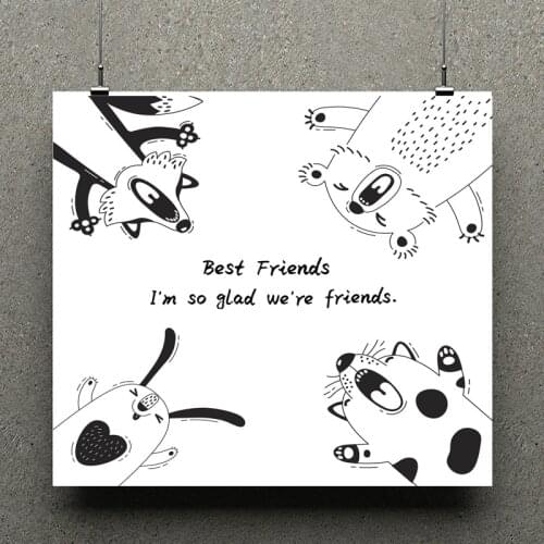 AZSG Cute Animals / Best Friends Clear Stamps For Scrapbooking DIY Clip Art /Card Making Decoration Silicone Stamps Crafts