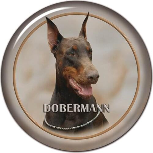 B0839# 13CM/17CM Self-Adhesive Decal Dobermann Dog V1 Car Sticker Decors on Bumper Rear Window Laptop