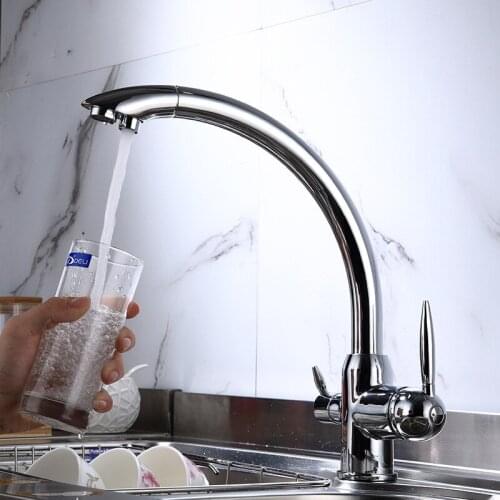 Free Shipping new arrivals kitchen faucet brass chrome double use hot and cold kitchen sink faucet with direct drink faucet