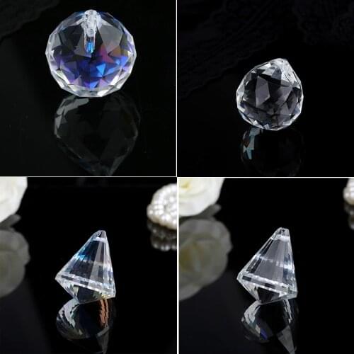 Camal 10pcs 30mm AB Color Diamond /Faceted Crystal Ball Prisms Pendant Suncatcher Hanging Lamp Part Chandelier Wedding Party DIY