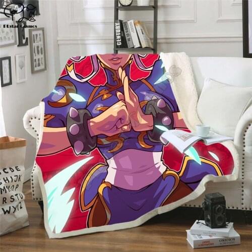 Chun Li Fleece Blanket Plush 3d Printed for Adults Sofa Sherpa Fleece Bedspread Wrap Throw Blanket