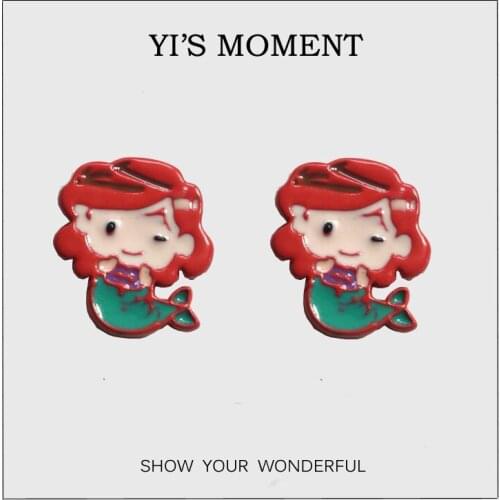 Birthday Gift Enamel Stud Earrings Cartoon Earing for kids