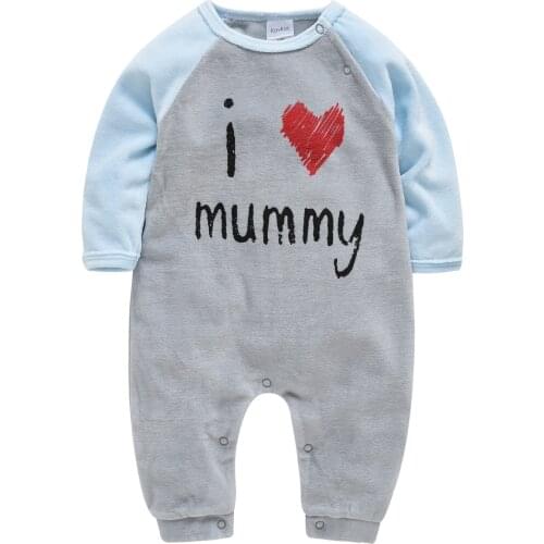 Kavkas Baby Clothes Newborn Girls Boys Romper Love Mommy&Daddy Winter Warm Clothing O-neck Infant Jumpsuit