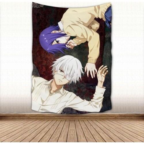 Beautiful Tokyo Ghoul Tapestry Wall Hanging Wall Fabric Tapestry Art Home Decoration Sleeping Pad Wall Carpets Dorm Decor