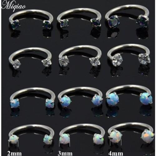 Miqiao 2pcs Piercing EarringsC-shaped Nose Nail U-shaped Nose Ring Ear Bone Ring Stainless Steel Internal Thread Horseshoe Ring