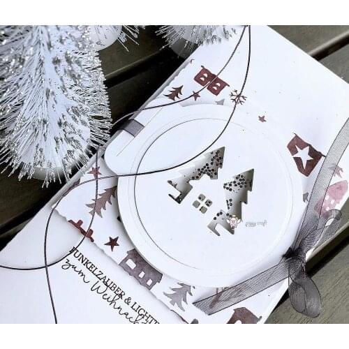 Mmao Crafts Metal Steel Cutting Dies Latest Christmas tree house Stencil For DIY Scrapbooking Paper/photo Cards Embossing Dies
