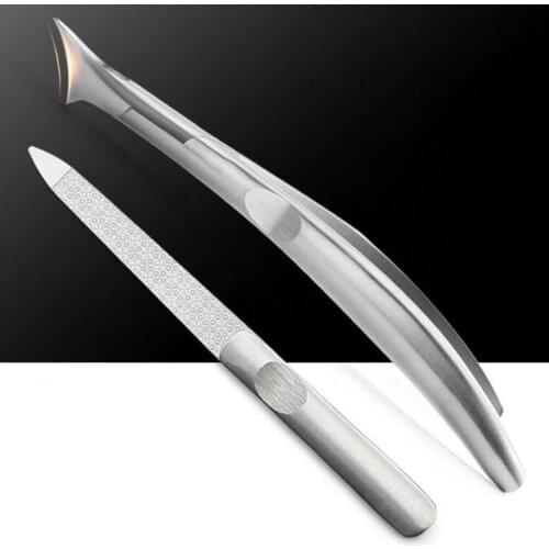 2Pcs/set Manicure Nail Trimmer Kit Stainless Steel Nail Groove Toenail Scissors Adult Pedicure Knife Cutter Nail Files Scissor