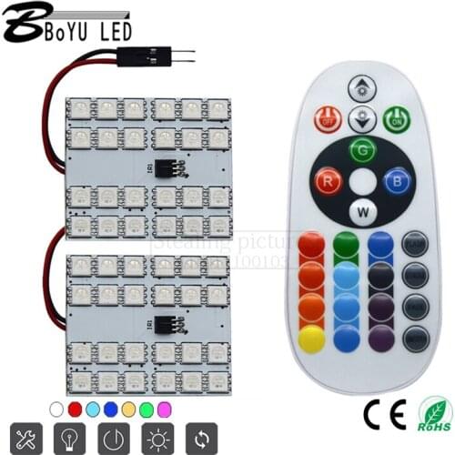 A set of high-quality RGB LED room lights colorful reading lights 5050-24smd carriage flat light atmosphere light RGB roof light