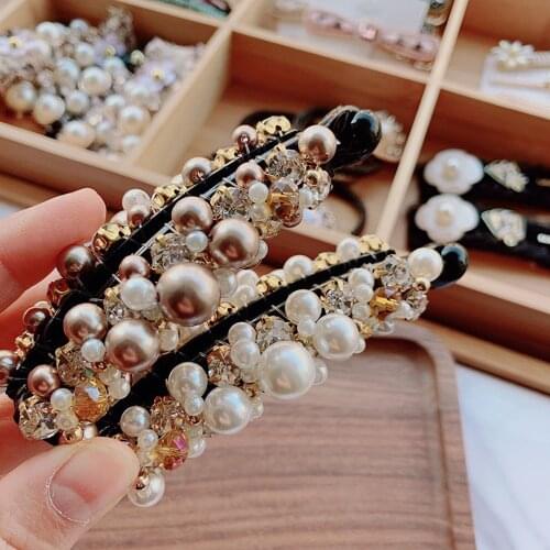 New Elegant Imitation Pearl Exquisite Banana Clip Hair Claws Fashion Headwear Women Geometric Hair Crabs Vertical Clip Hairpins