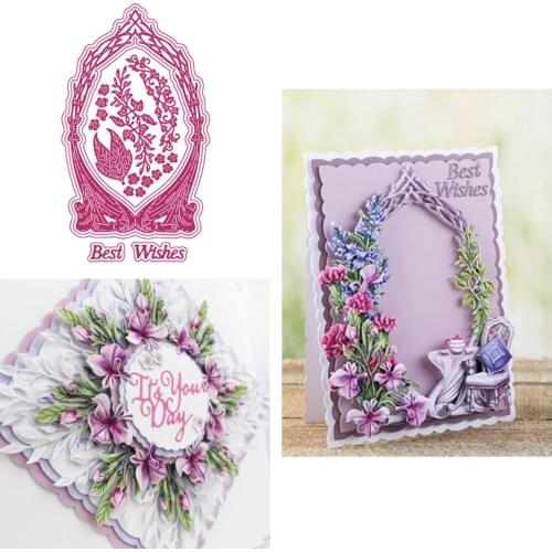 New Best Wishes Metal Cutting Dies for DIY Scrapbooking Crafts Dies Cut Stencils Maker Photo Album Template Handmade Decoration