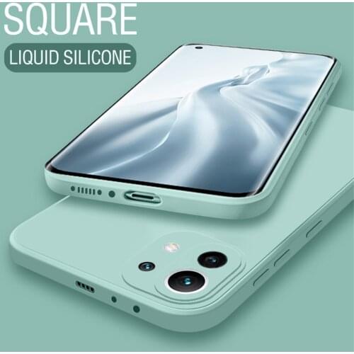 New Square Liquid Silicone Case For Redmi Note 10 9 8 7 Pro 9S 9T 9A K40 For Xiaomi 11 Ultra 10S 10T Pro Mi POCO F3 X3 NFC Cover
