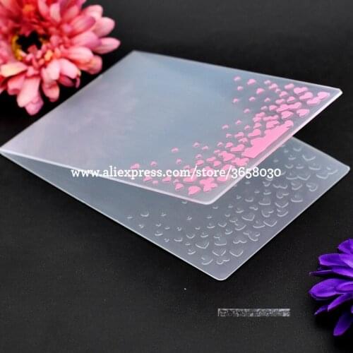Heart Plastic Embossing Folder For Scrapbook DIY Album Card Tool Plastic Template 10.6x14.5cm 8070840