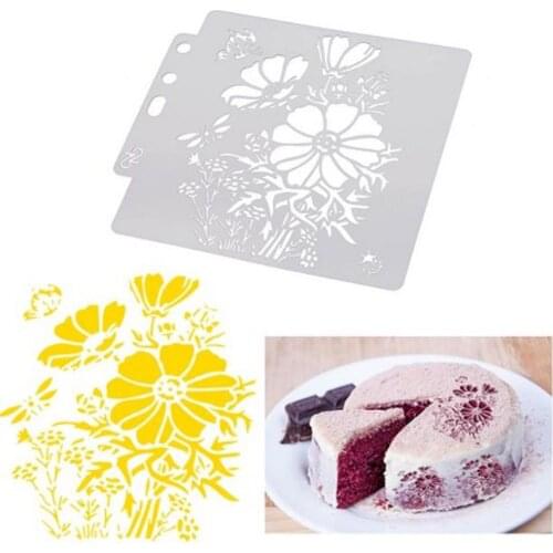 Plastic different Style Plum Flower sweet Heart Spray Stencils Birthday Cake DIY Mold Dessert Decorating Bread Gift