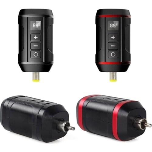 Portable Wireless Tattoo Battery Power Supply RCA DC Interface for Rotary Machine Adapter