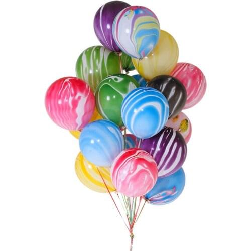 100 Pieces 10 Inches Thickening Agate Balloon Ink Graffiti Colorful Cloud Balloon Latex Balloon Birthday Party Decoration