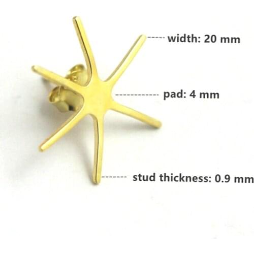 Sterling Silver Claw Prong Stud Earrings Blanks 6 Prongs Cabochon Setting Jewelry Supplies Earring Setting Diy