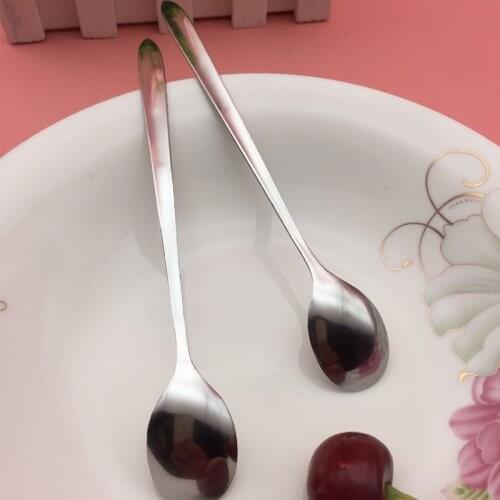 2pcs Stainless Steel Dinnerware Spoon Tea Spoon Dessert Coffee Ice Cream Spoons Kitchen Accessories Bar Tool With Long Handle