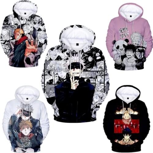 2021 Anime Cosplay Jujutsu Kaisen Itadori Yuji Gojo Satoru 3D Digital Printing Pullove Hoodie Sweater Costume Long Sleeve Unisex