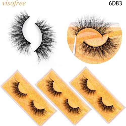 Visofree 5D Mink Lashes maquiagem Cruelty-free 3D Eyelashes Handmade Full Strip Lashes faux cils False Eyelash Makeup 6D83