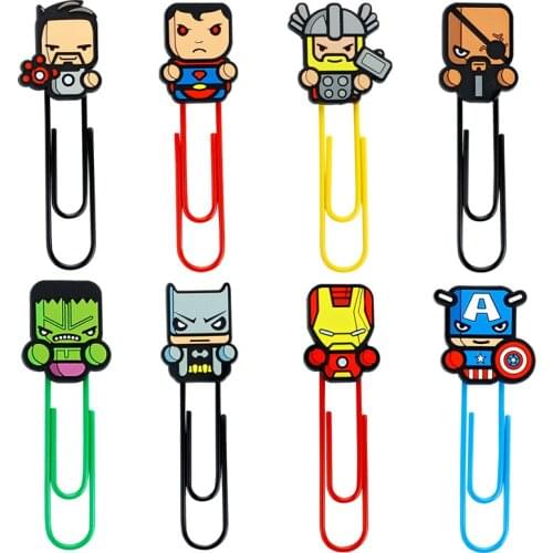 Marvel Superhero Bookmarks for Book Paper Clips for School Teacher Page Holder Stationery Office Supply Kids Xmas Gifts