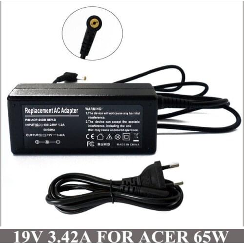 19V 3.42A 65W AC Adapter Laptop Battery Charger For Caderno Acer Gateway LT2802u MS2273 NV5302u NV53A24u NV56 NV58 NV5814u