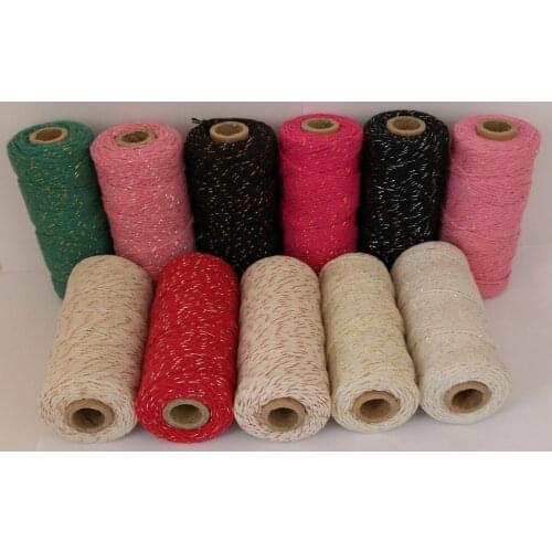 1 piece add all kinds metallic Cotton Baker twine for gift packing (11 kinds color),gold twine, metal spool BY EMS