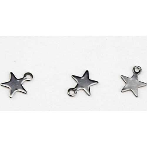 100pcs/lot Stainless Steel 10x9mm Star Design Dangle Charm Pendant Fit DIY Earring Jewelry Making Findings Supplier Crafts